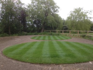 Finished Turfed Grass Circle Lawns 1